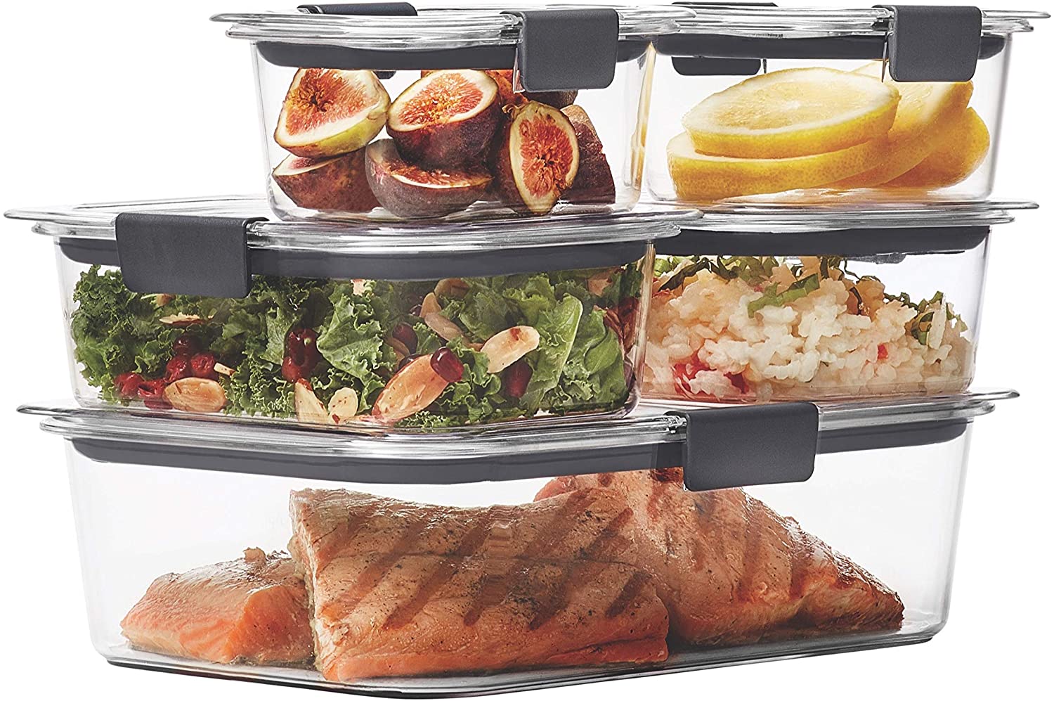 Bộ hộp nhựa cao cấp Tritan Brillance nắp gài Rubbermaid USA (5 size khác nhau)