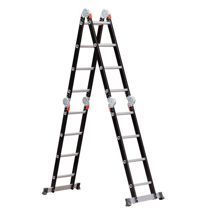 Thang nhôm gấp gọn đa năng 4 đoạn Advindeq ADM104 - Đen - Hàng Chính Hãng