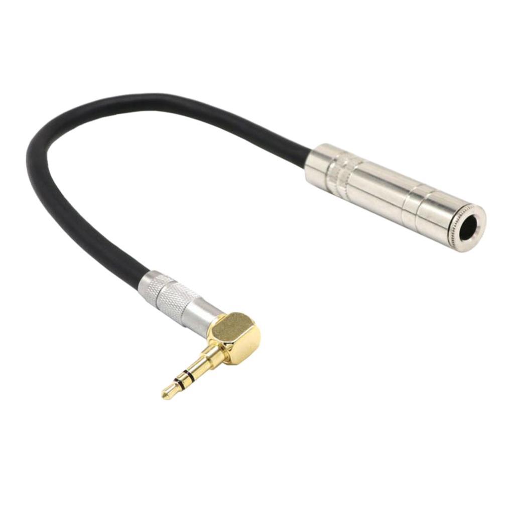 3.5MM 90 Degree Right Angle Male To 6.35 Female Audio Stereo Aux Cable Cord