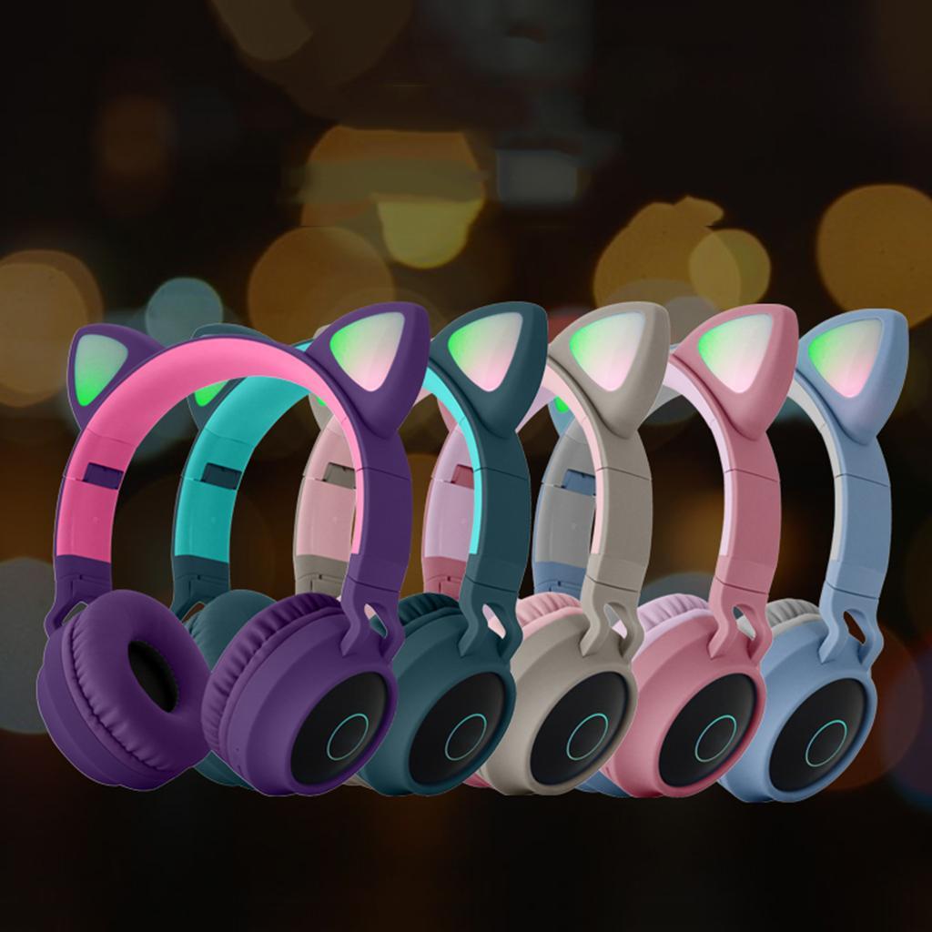 Wireless Bluetooth Headset Over the Ear Headphone Microphone Pink
