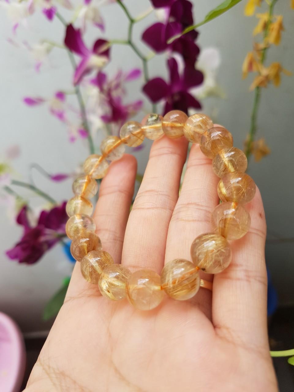 Vòng tay thạch anh tóc vàng VIP 10 li