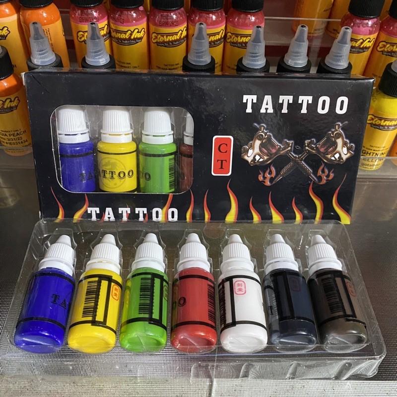 7 mầu mực tập xăm Tattoo Ink