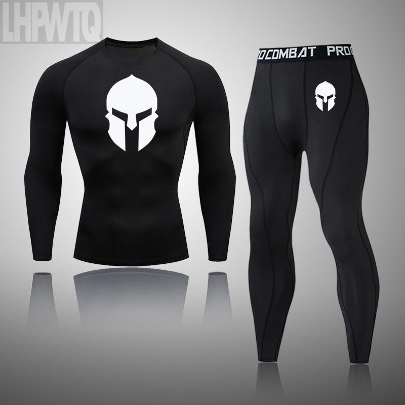 Chạy Bộ Nam Bộ Tập Gym Quần Legging Nhiệt Đồ Lót Spartan Nén Tập Thể Hình MMA Rashguard Nam Khô Nhanh Quần Theo Dõi Phù Hợp Với