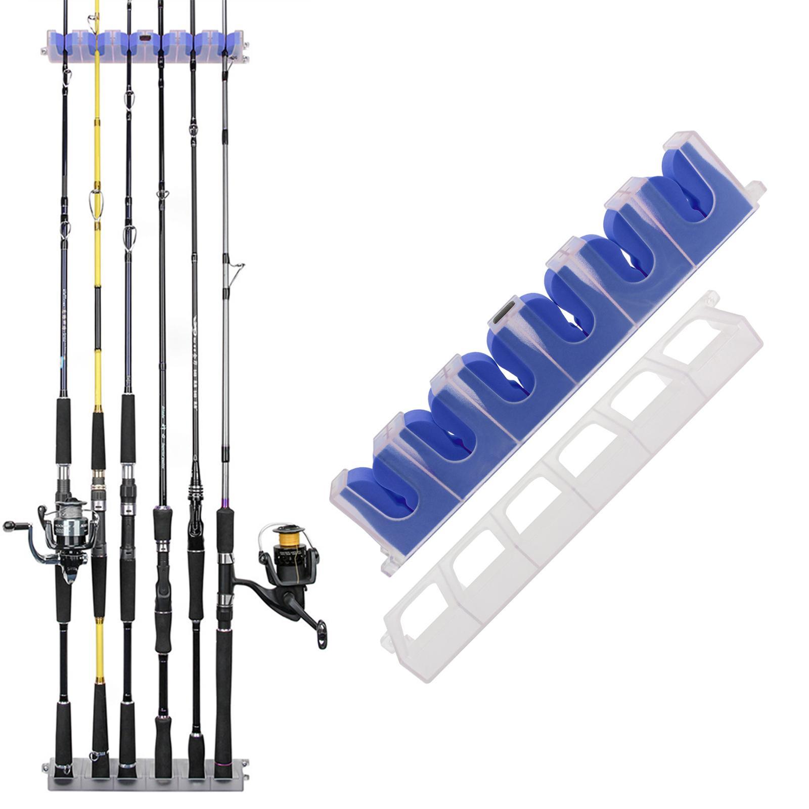 Fishing Rod Rack, Fishing Vertical Horizontal 6 Rod Holder Rack Fishing Pole Support Rod Stand Wall Mount for Fishing Bracket