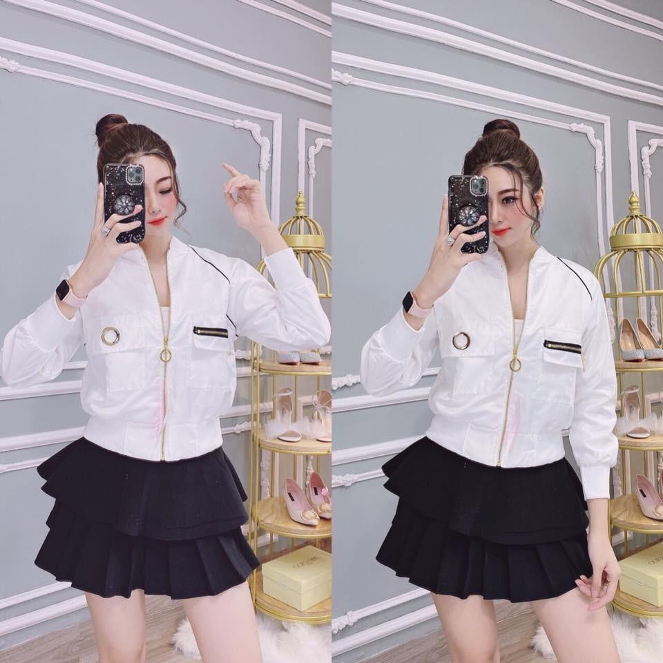 ÁO KHOÁC NỮ PHI LỤA PHỐI TÚI CAO CẤP