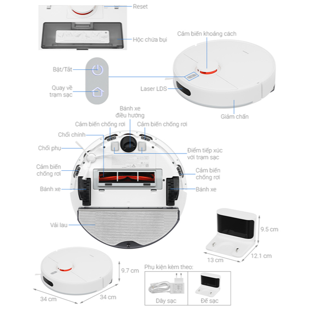 S40C EU - Robot hút bụi lau nhà Xiaomi Vacuum S40C EU - HÀNG CHÍNH HÃNG - GIAO HCM