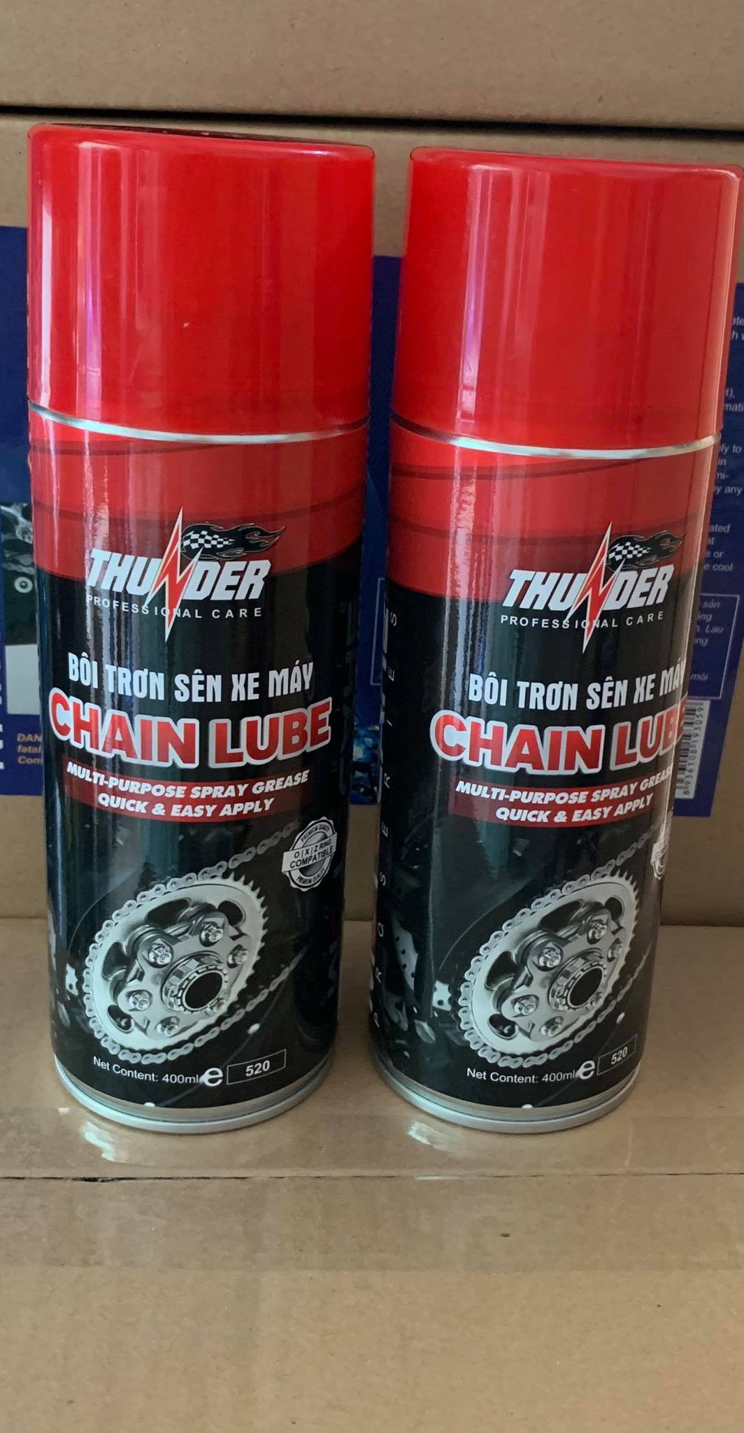 Chai xịt sên , bôi trơn sên THUNDER CHAIN LUBE 400ML