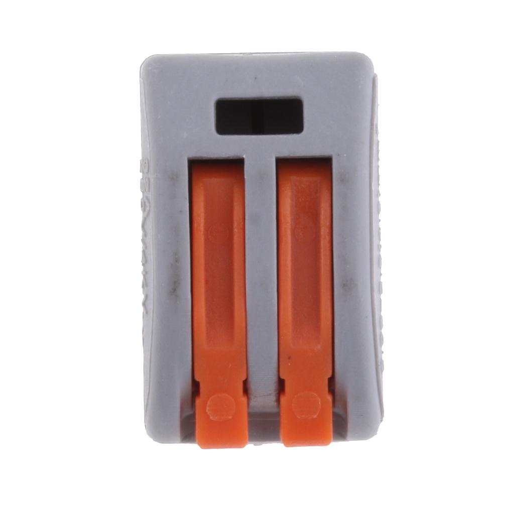 5x10Pcs Spring Lever-Nuts Terminal Block Electric Cable Wire Connectors 2 Way