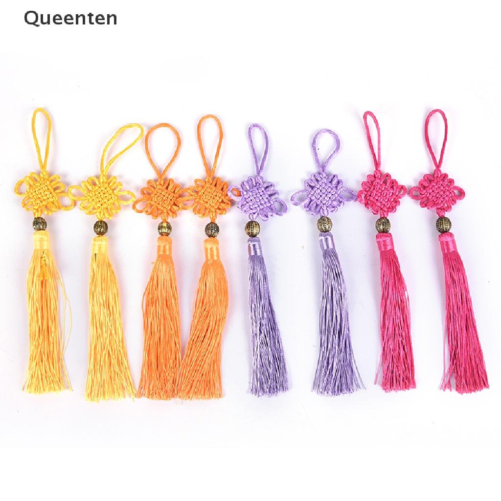 Queenten 2pcs Chinese Knot Jubilant Tassel Home Decoration Pendant DIY Craft Tassel Fringe VN