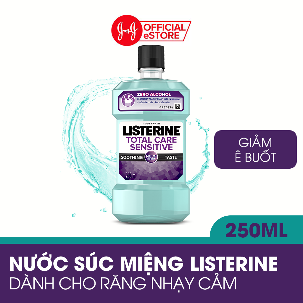 Nước súc miệng cho răng nhạy cảm Listerine Total Care Sensitive Soothing Taste - Dung tích 250ml - 750ml