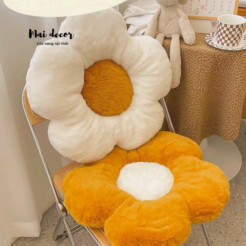 Gối nệm tựa lưng, gối để sofa, nệm ngồi bệt hoa cúc phong cách hàn quốc dễ thương