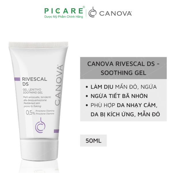 Gel Làm Dịu Da, Ngăn Ngừa Tiết Bã Nhờn Canova Rivescal Ds Soothing Gel 50ml