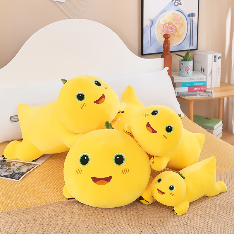 Thú nhồi bông rồng sữa nằm đáng yêu - Size 80cm - Quà tặng gấu bông con rồng vàng êm mịn.