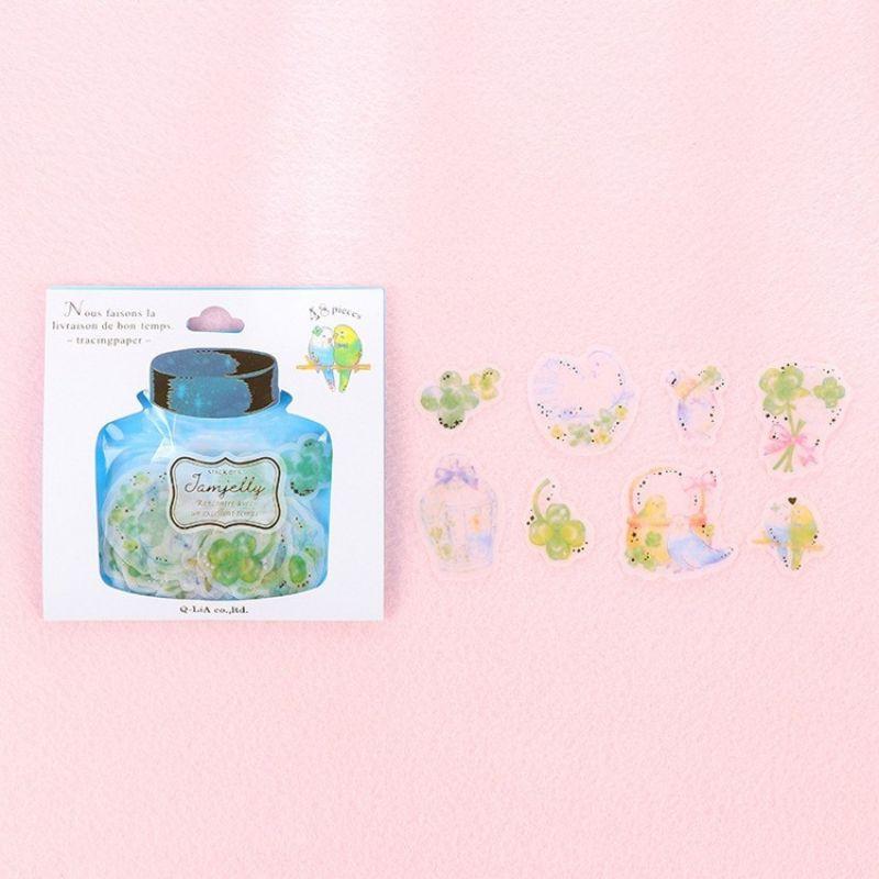 Sticker giấy dầu Jam Jelly dán trang trí sổ, Kích thước: 154mm * 100mm