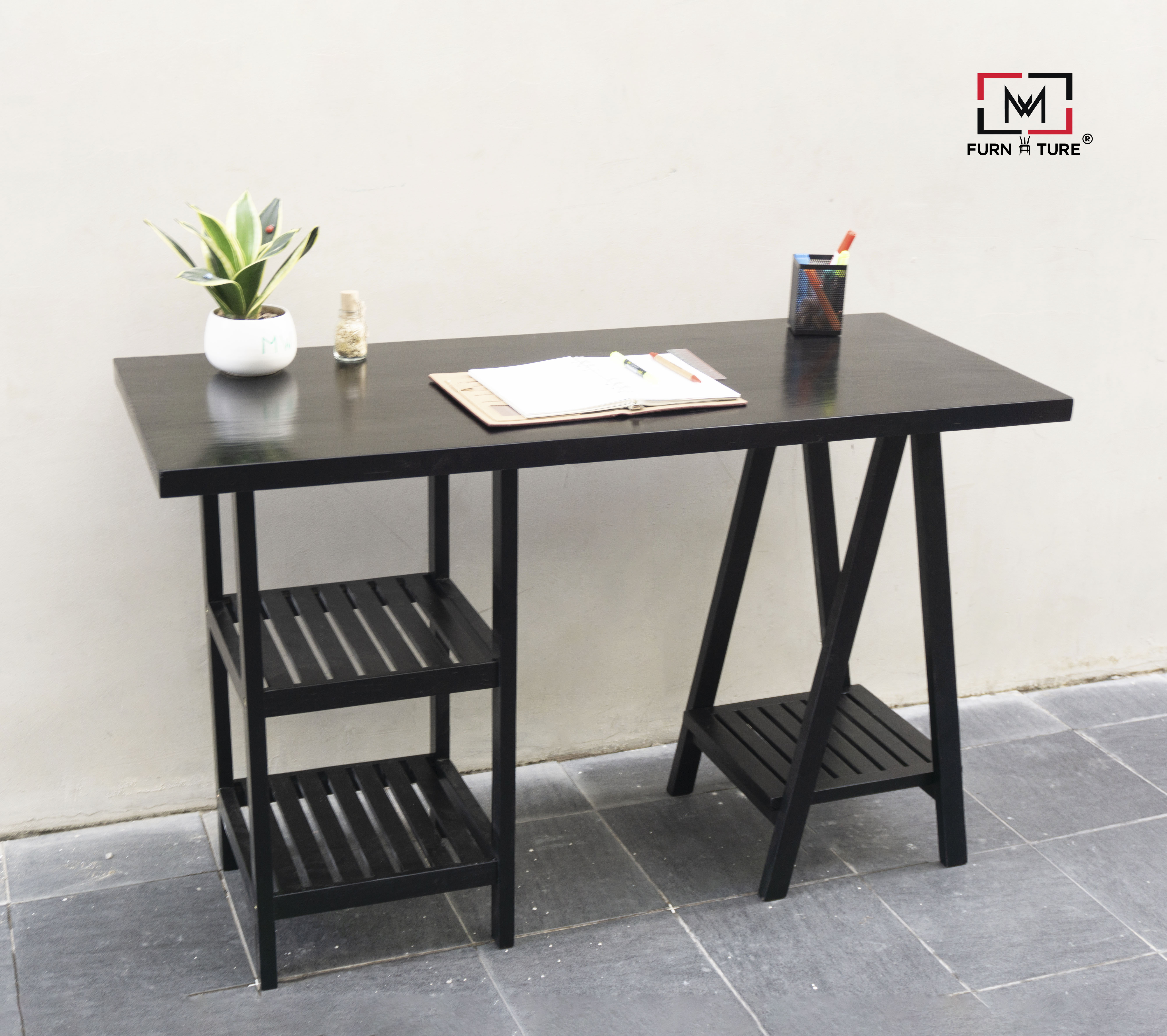 BÀN LÀM VIỆC CHÂN THÁP HIỆN ĐẠI MWFURNITURE - STANDING TOWER TABLE