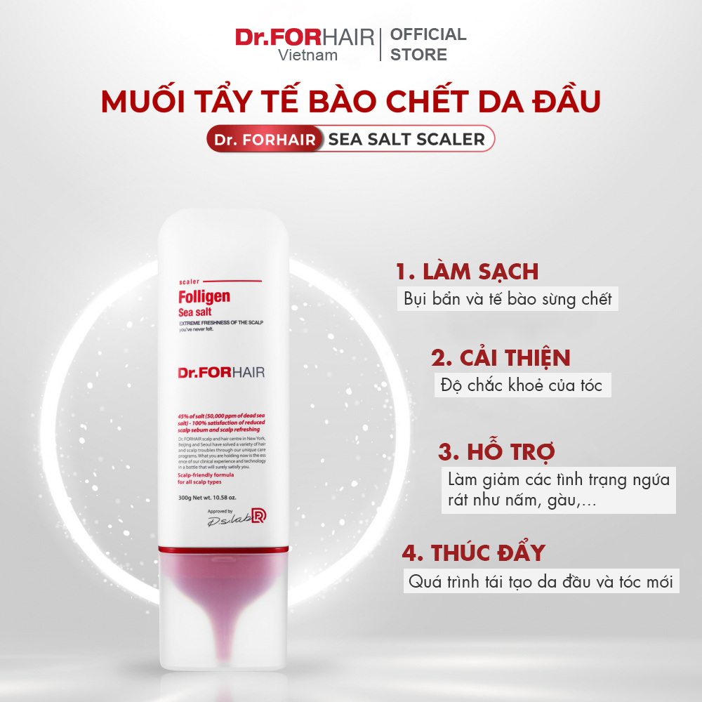 Muối tẩy tế bào da đầu, tẩy tế bào làm sạch da đầu Dr.FORHAIR Sea Salt Scaler 12g