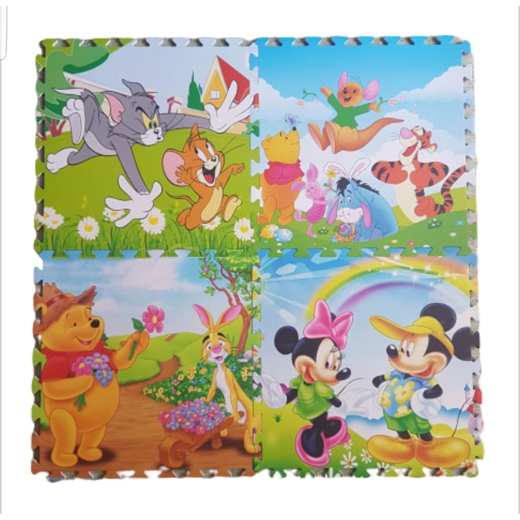 Bộ 4 miếng thảm lắp ghép in hình Disney ( 60 x 60 CM x 9mm )