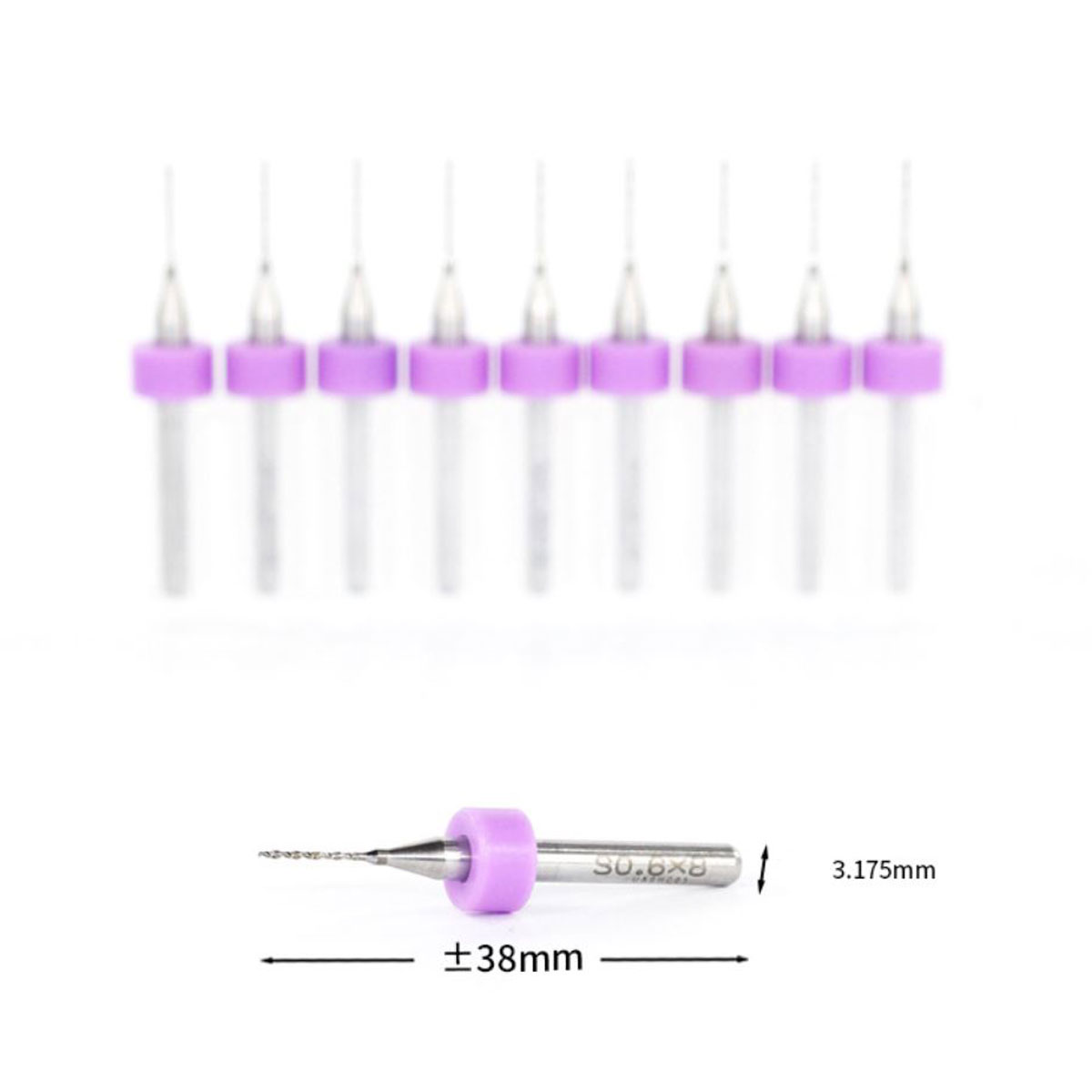 Hộp 10 Mũi Khoan CNC Cao Cấp Độ Chính Xác Cao Đường Kính 0.6mm