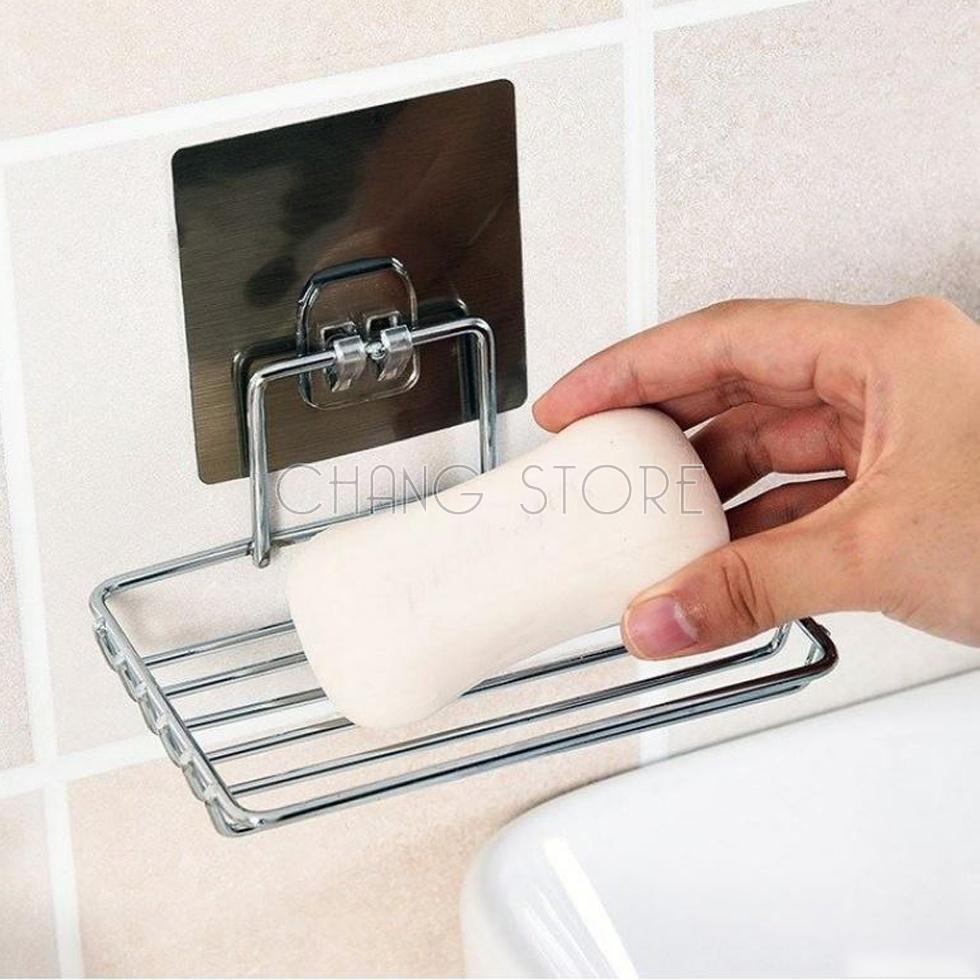 Set 2 miếng dán kệ góc inox 304 treo gắn góc tường tiện lợi