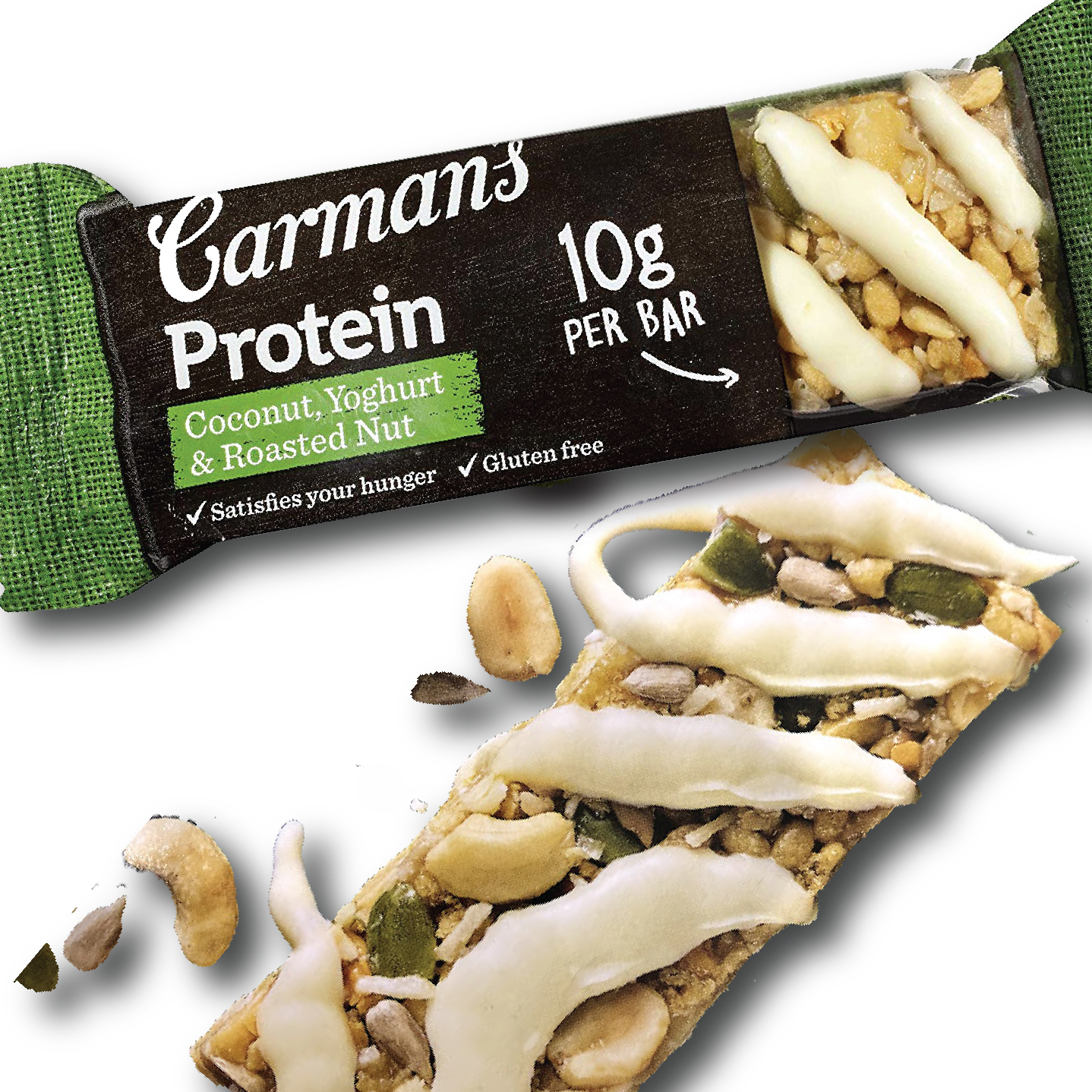 Thanh Giàu Đạm Carman's Protein Bar Coconut, Yoghurt, Roasted Nut - Vị Dừa, Sữa Chua - 200g