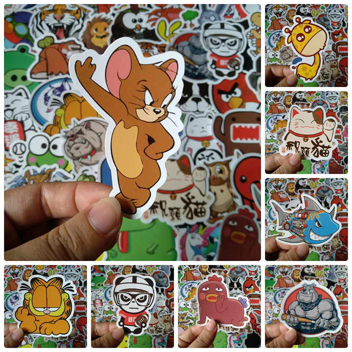 Bộ Sticker dán cao cấp chủ đề ANIMAL HOẠT HÌNH - Dùng dán Xe, dán mũ bảo hiểm, dán Laptop