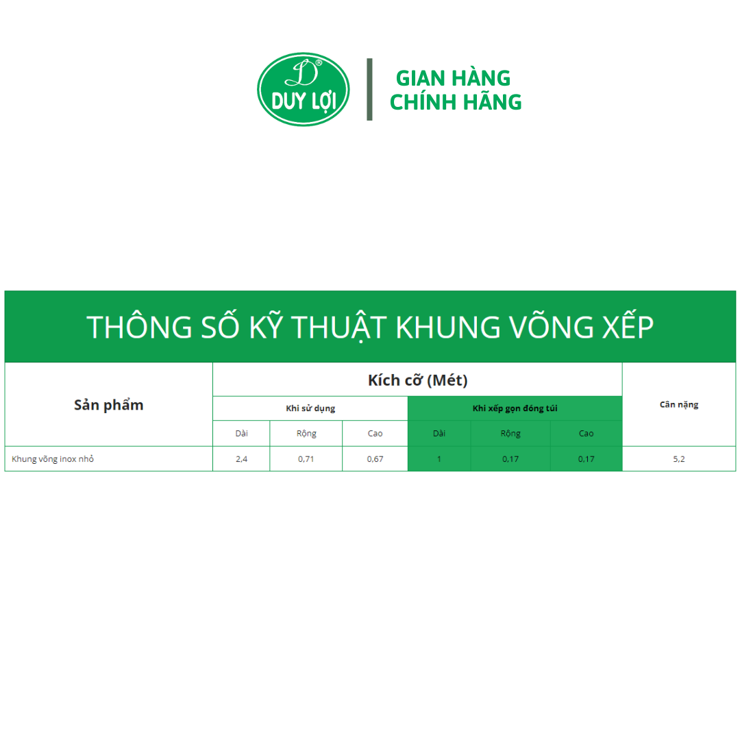 KHUNG VÕNG XẾP DUY LỢI INOX - CỠ NHỎ - TẶNG 10 MÓC ÁO KÉP NHỰA CAO CẤP DUY LỢI