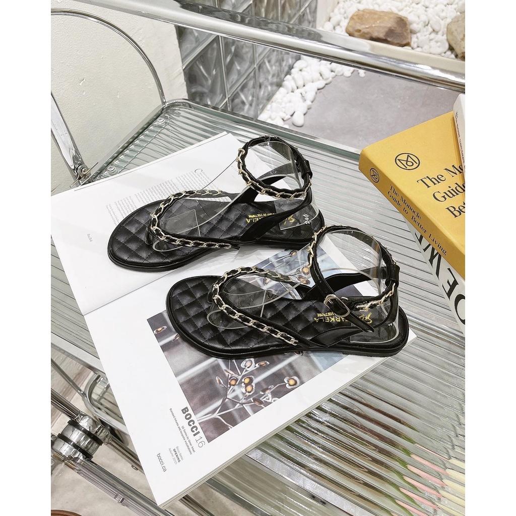 (HOT)Giày sandal xỏ ngón nữ phối dây xích cực xinh