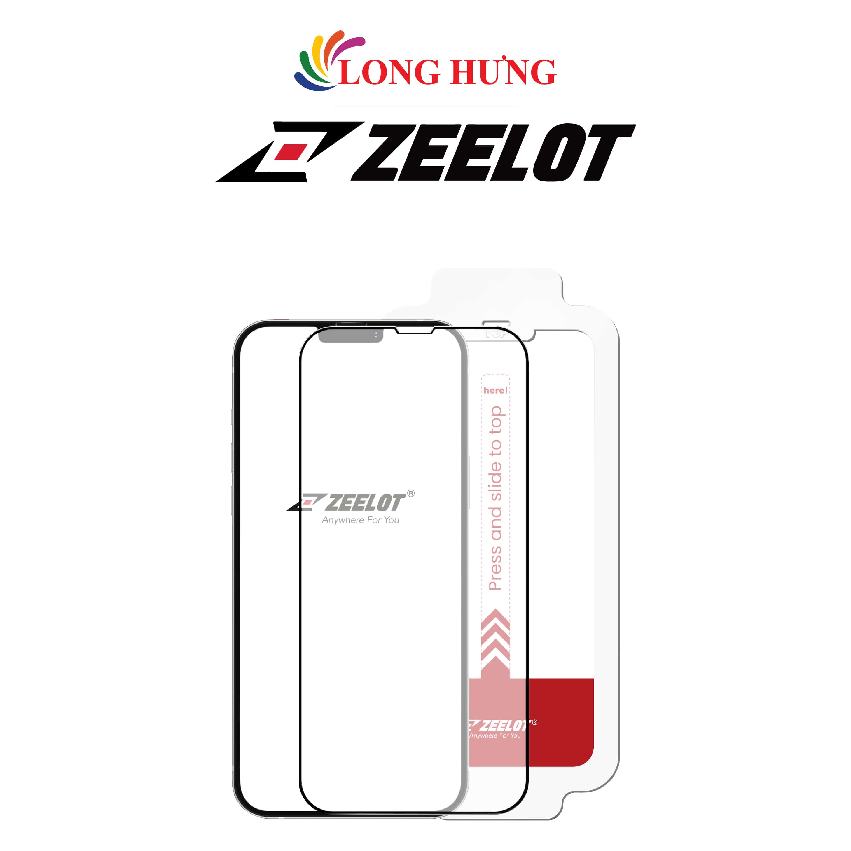 Dán màn hình cường lực Full viền chống vân tay Zeelot SOLIDsleek dành cho iPhone 13 Series  - Hàng chính hãng