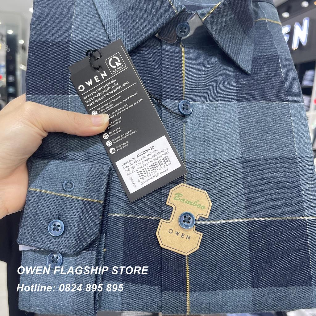 Áo Sơ mi Owen nam dài tay không túi dáng Regular mềm mịn mát Mã AR220942D