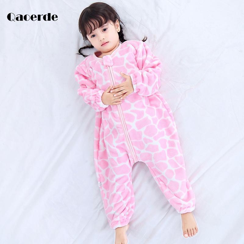 Túi Ngủ Cho Bé Mùa Đông Cho Bé Gái Dép Nỉ Ngủ Bao Trẻ Em Bộ Đồ Ngủ Jumpsuit Cho Trẻ Em Chống Đá Chần Gòn Quần Ngủ Nam Quần Áo