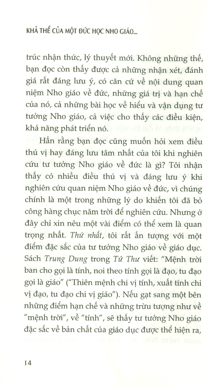 Khả Thể Của Một Đức Học Nho Giáo Trong Sách Tứ Thư