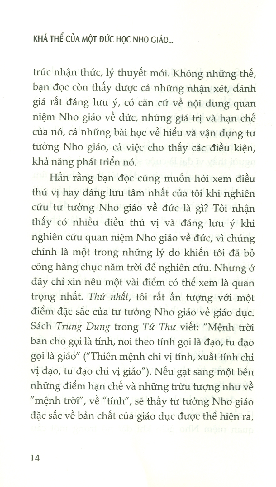 Khả Thể Của Một Đức Học Nho Giáo Trong Sách Tứ Thư