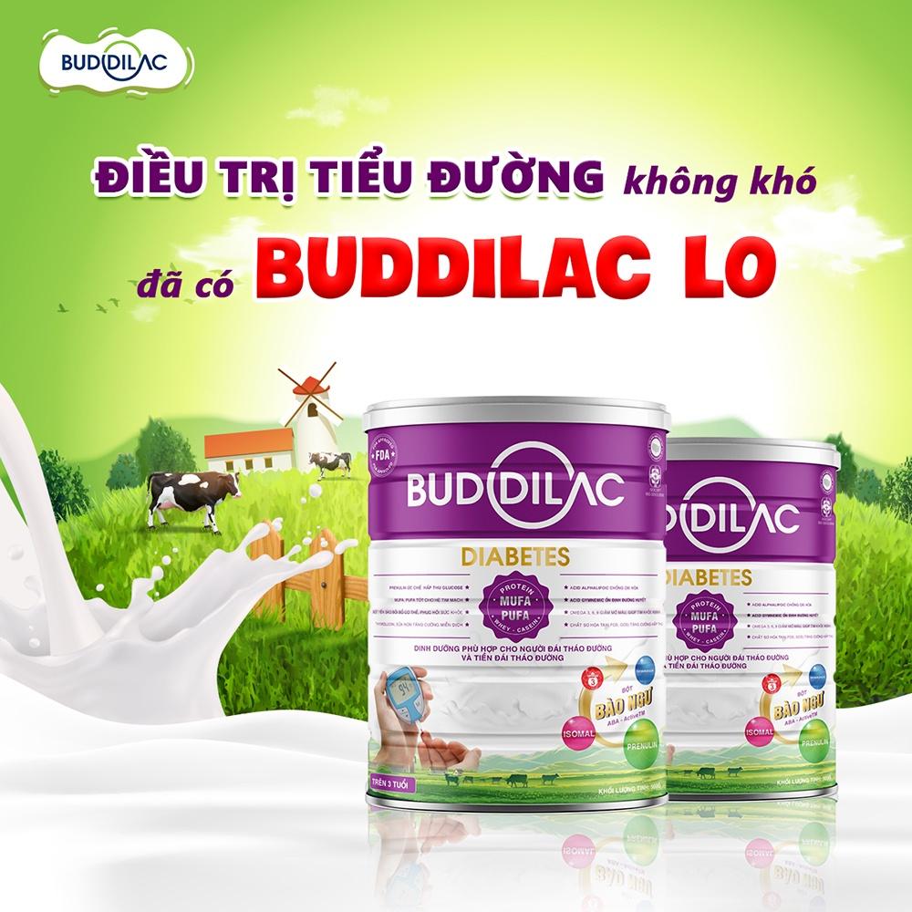 Sữa Bột BUDDILAC Diabetes Cho Người Tiểu Đường Ổn Định Đường Huyết Ngăn Ngừa Mỡ Máu lon 900gr