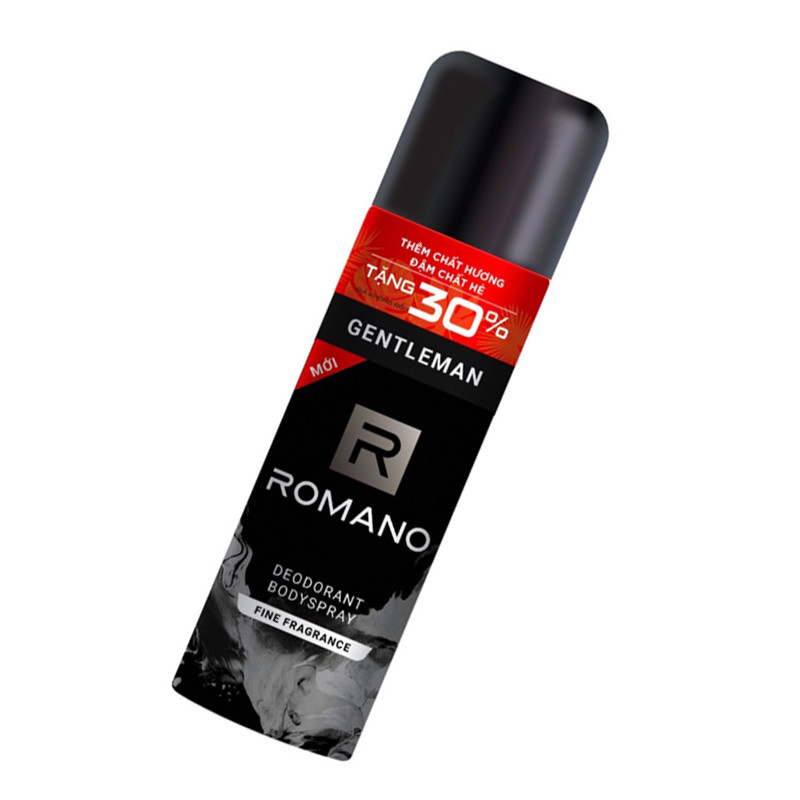 Xịt khử mùi toàn thân cho nam Romano Gentleman tặng 30% dung tích chai 195ml