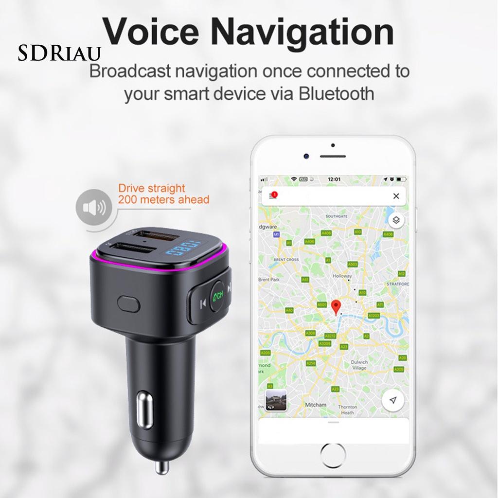 *QCDZ* T46 FM Transmitter QC3.0 Dual USB Black Noise Reduction MP3 Player Car Charger for Auto