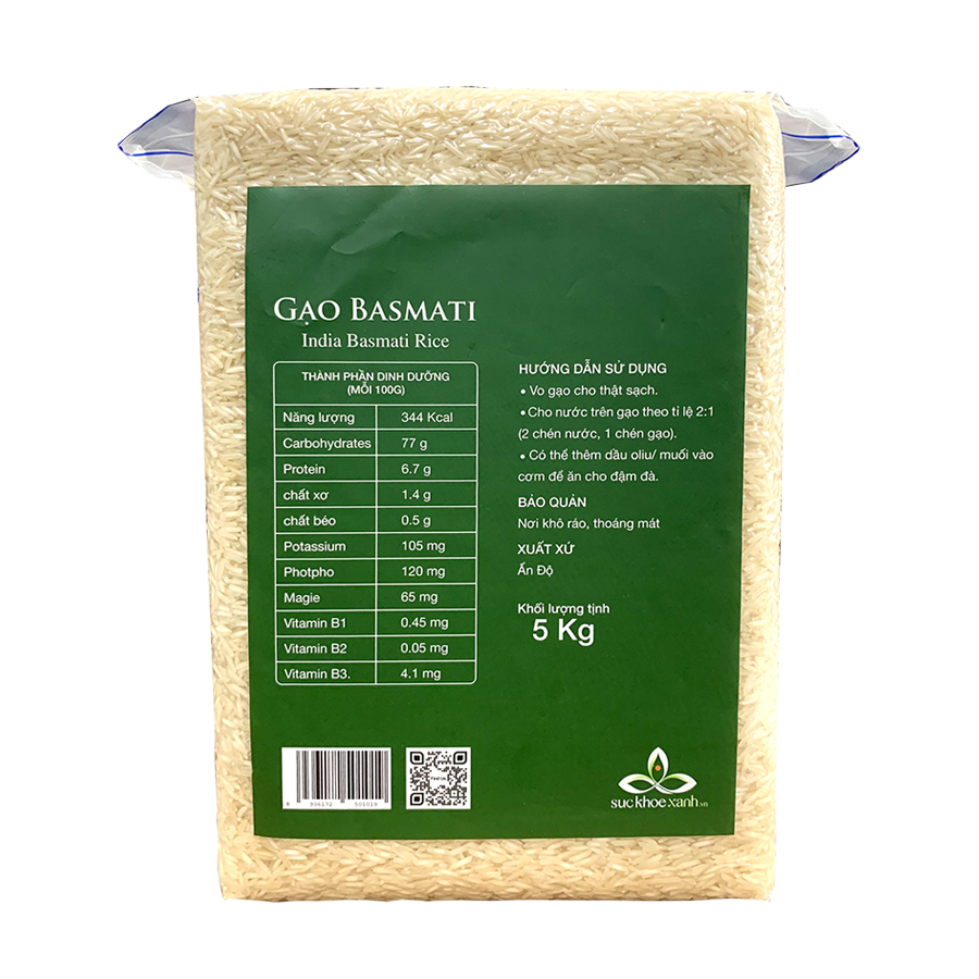 Gạo Basmati India (Ấn Độ) 5kg