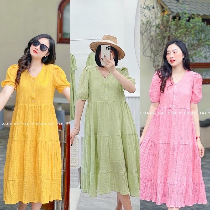 Váy bầu thời trang đẹp Aidenshop Đầm bầu thiết kế mát mùa hè công sở midi