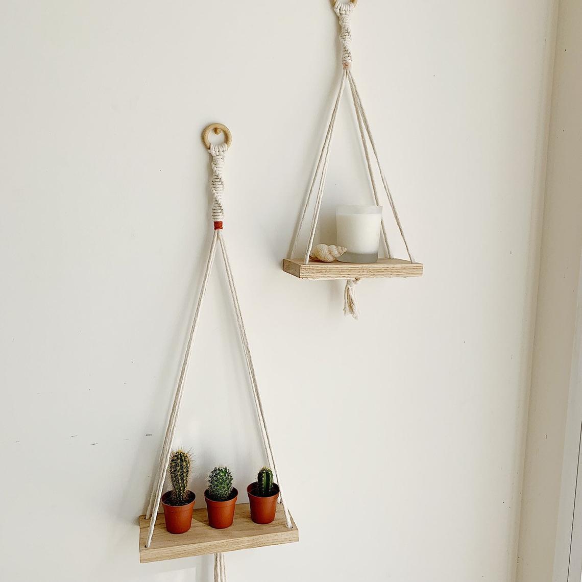 1 kệ trang trí dây treo tườngtết macrame phối màu