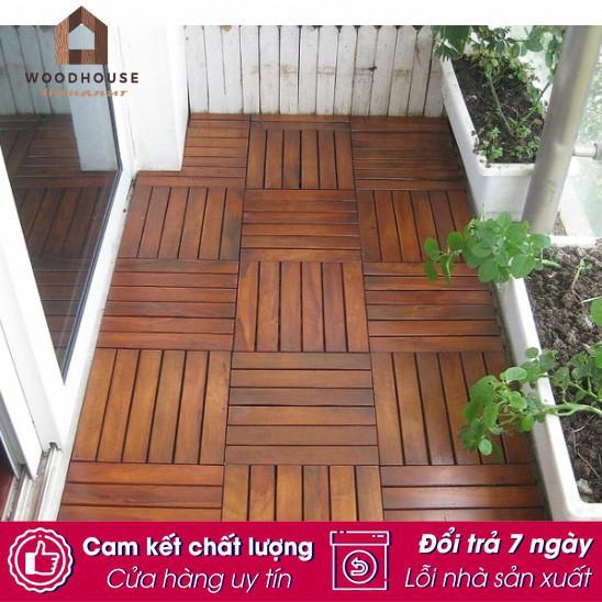 Vỉ Nhựa Lót Sàn Gỗ Keo Tự Nhiên. Vỉ Gỗ Lót Sàn Ban Công/Nhà/Nhà Tắm/Hồ Bơi, 30x30cmx2cm (Loại 1)