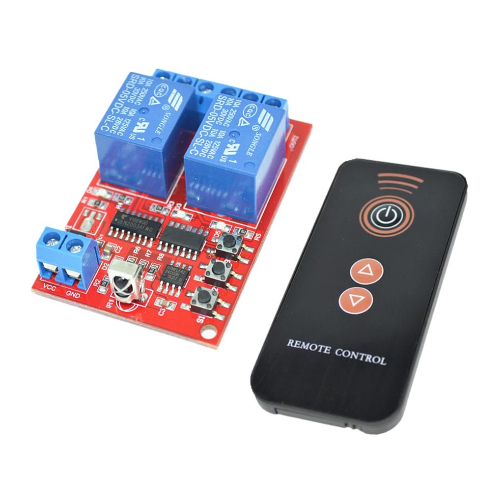 Self-lock Interlocked Infrared Relay Module Switch System 5V 2 Channel