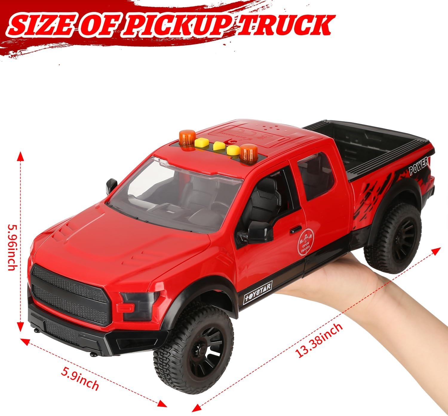 TOYSTAR - 666-89P Mô hình xe bán tải cảnh sát màu đỏ (KT 41x16x19cm)