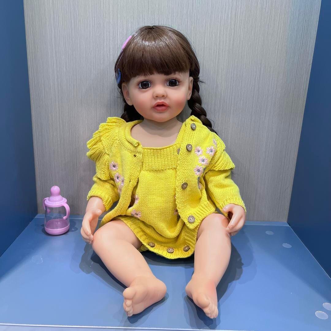 Búp Bê Barbie22inch Bằng Silicon Mềm Mại Dùng Làm Quà Tặng Sinh Nhật Cho Bé