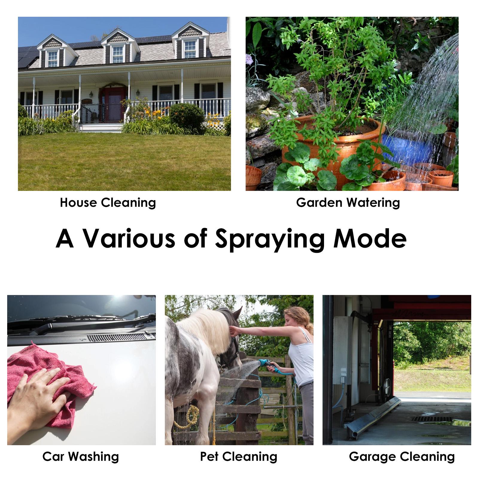 Ống Nước Linh Hoạt Có Thể Kéo Dài Đa Năng Kèm Đầu Nối Vòi Phun Để Rửa Sàn / Tưới Vườn / Làm Sạch Thú Cưng