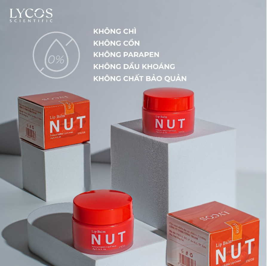 SON NUT LYCOS có màu - Son Dưỡng Môi Lycos căng mọng, dưỡng ẩm, mờ thâm, cải thiện nứt nẻ. 10g