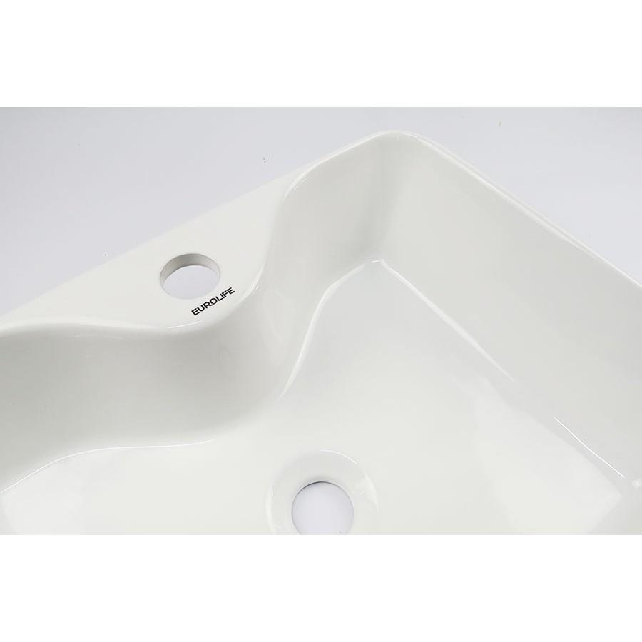 Chậu Lavabo sứ vuông dương bàn, men Nano tuyết sáng bóng Eurolife EL-LVB04 (Trắng)