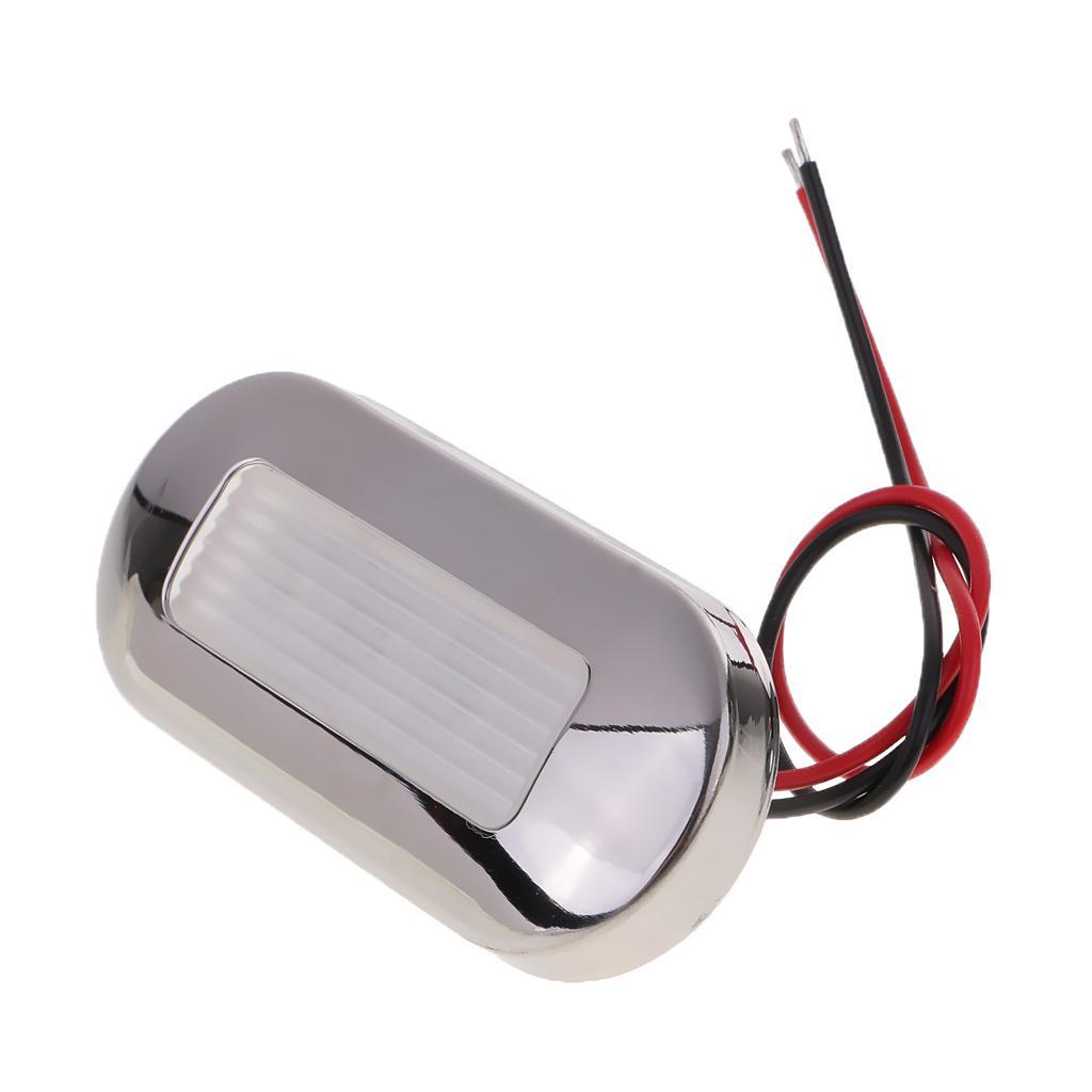 2pcs 12V Marine 3 LED Oblong Oval Surface Mount Courtesy Accent Light White