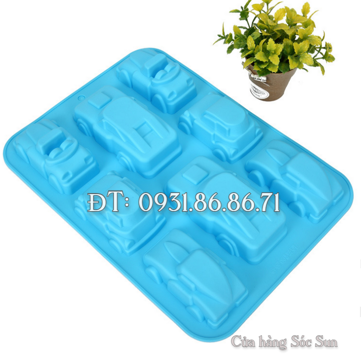 Khuôn silicon 8 chiếc xe hơi – Mã số 1386