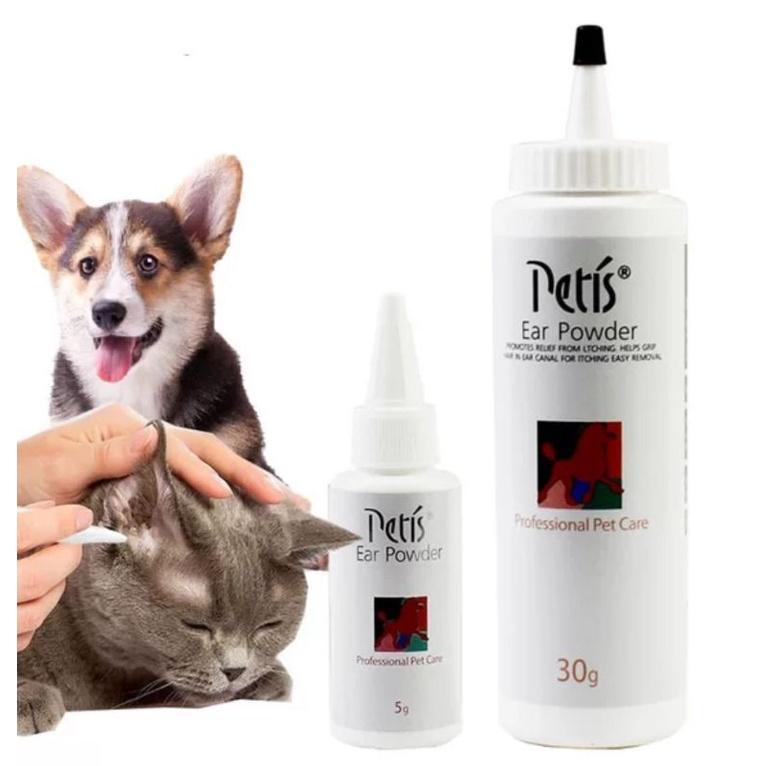 Bột nhổ lông tai Peti's vệ sinh tai không đau, làm sạch tai chó Poodle, Corgi, phốc sóc mèo anh lông ngắn, dài 5g