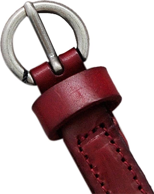 Dây lưng nữ ELMI da bò thật cao cấp màu đỏ đô EDW151