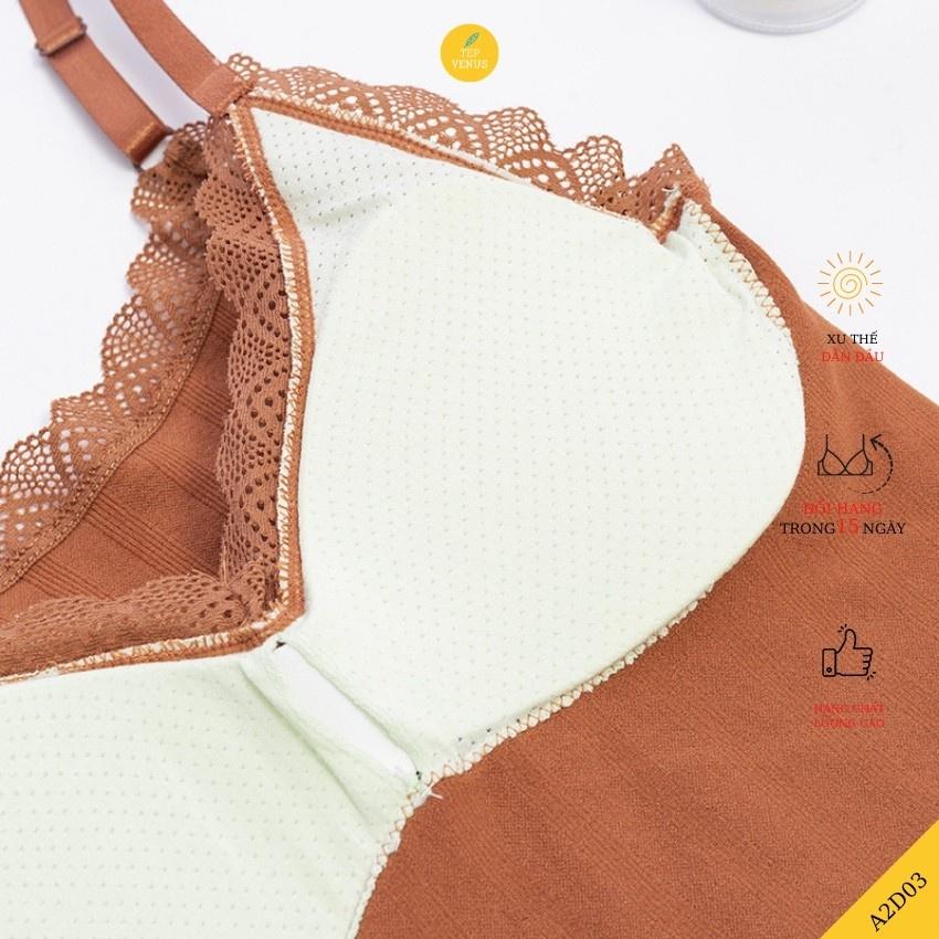 Áo Hai Dây Cotton Viền Ren Sexy - Mút Tháo Rời TEP FASHION A2D-VR02